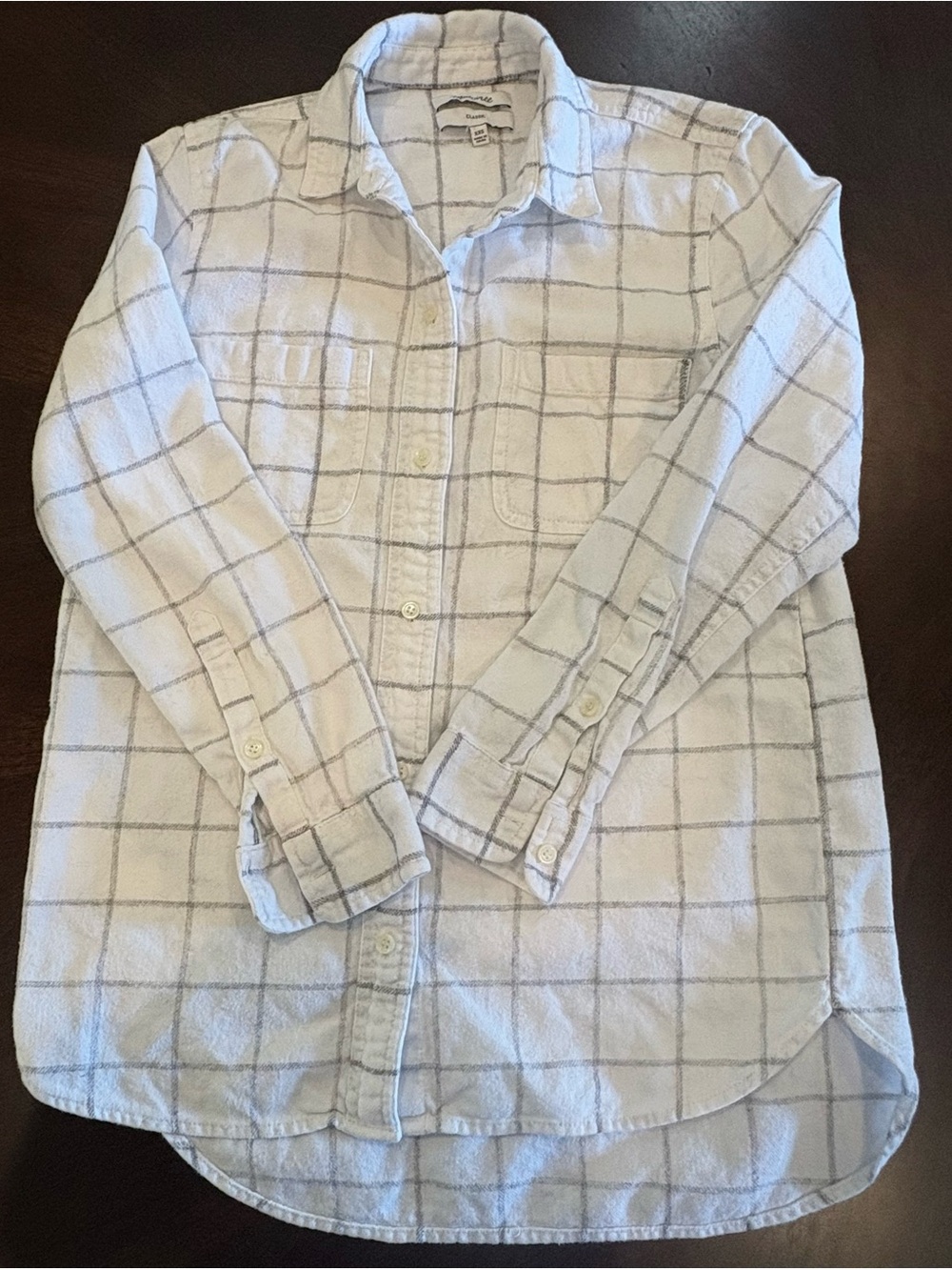 Madewell White Windowpane Plaid Button-Down Shirt